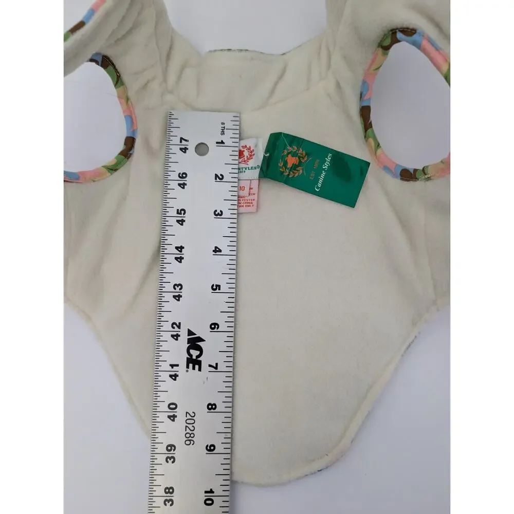 Canine Styles Size 10 Dog Coat Pastel Scallop Print Fleece Vest New